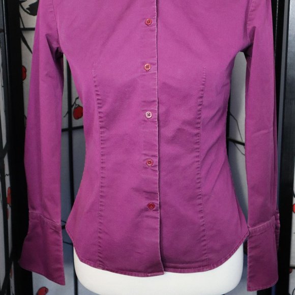 Express Long Sleeve Purple Stretch Dress Shirt, Size 3/4 - Picture 2 of 4